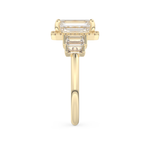 Emerald Cut 2.71 Carat Moissanite Ring – Cluster Setting in Gold