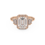 Emerald Cut 2.71 Carat Moissanite Ring – Cluster Setting in Gold