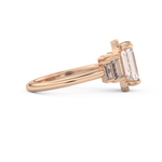 Emerald Cut 2.71 Carat Moissanite Ring – Cluster Setting in Gold