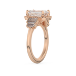 Emerald Cut 2.71 Carat Moissanite Ring – Cluster Setting in Gold