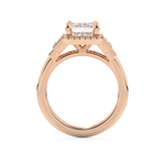 Emerald Cut 2.71 Carat Moissanite Ring – Cluster Setting in Gold