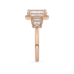 Emerald Cut 2.71 Carat Moissanite Ring – Cluster Setting in Gold