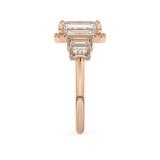 Emerald Cut 2.71 Carat Moissanite Ring – Cluster Setting in Gold