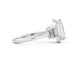 Emerald Cut 2.71 Carat Moissanite Ring – Cluster Setting in Gold
