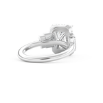Emerald Cut 2.71 Carat Moissanite Ring – Cluster Setting in Gold