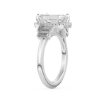 Emerald Cut 2.71 Carat Moissanite Ring – Cluster Setting in Gold