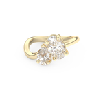 Oval Cut 2.61 Carat Moissanite Ring – Two Stones Setting in Gold