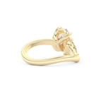 Oval Cut 2.61 Carat Moissanite Ring – Two Stones Setting in Gold