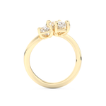 Oval Cut 2.61 Carat Moissanite Ring – Two Stones Setting in Gold