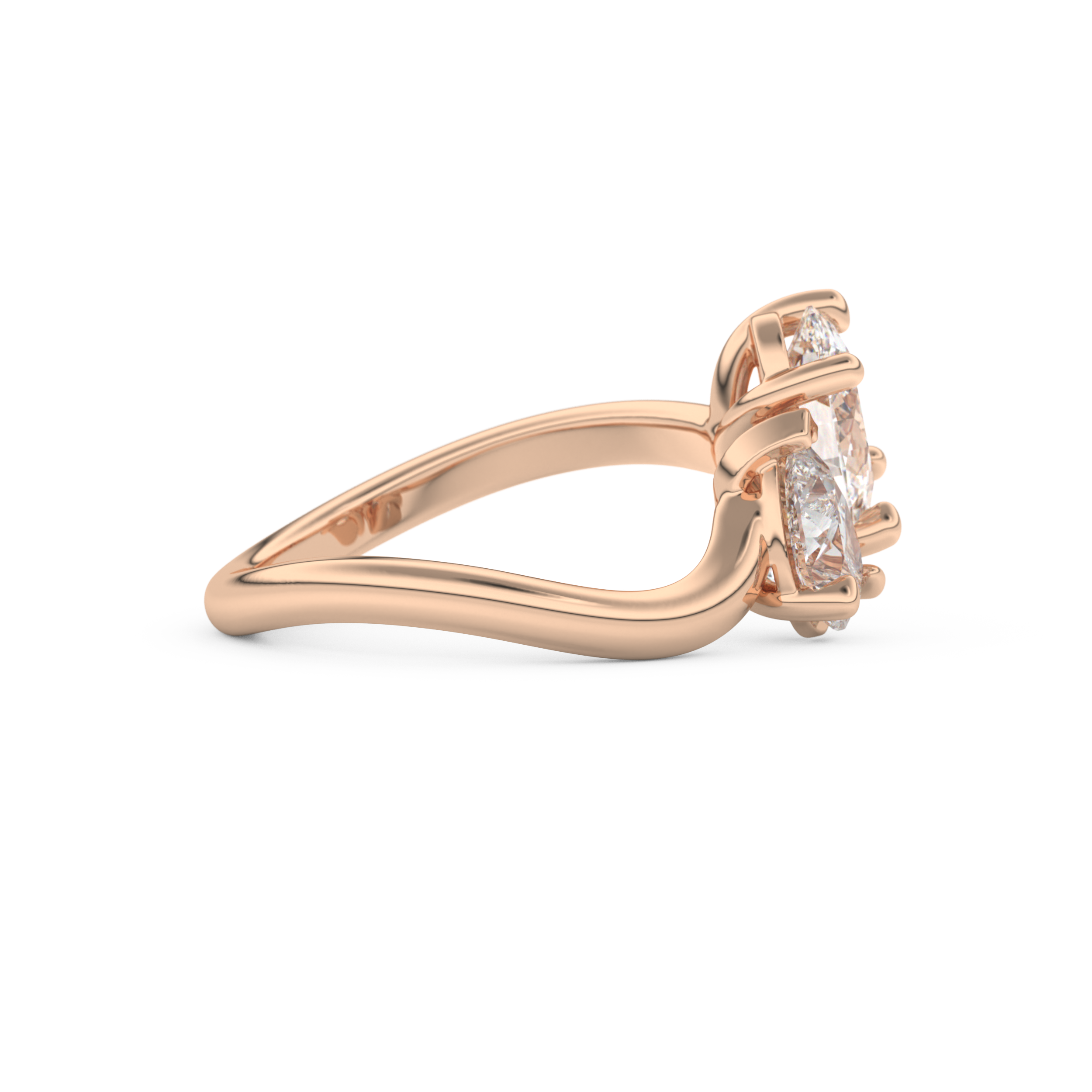 Oval Cut 2.61 Carat Moissanite Ring – Two Stones Setting in Gold