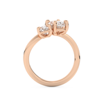Oval Cut 2.61 Carat Moissanite Ring – Two Stones Setting in Gold