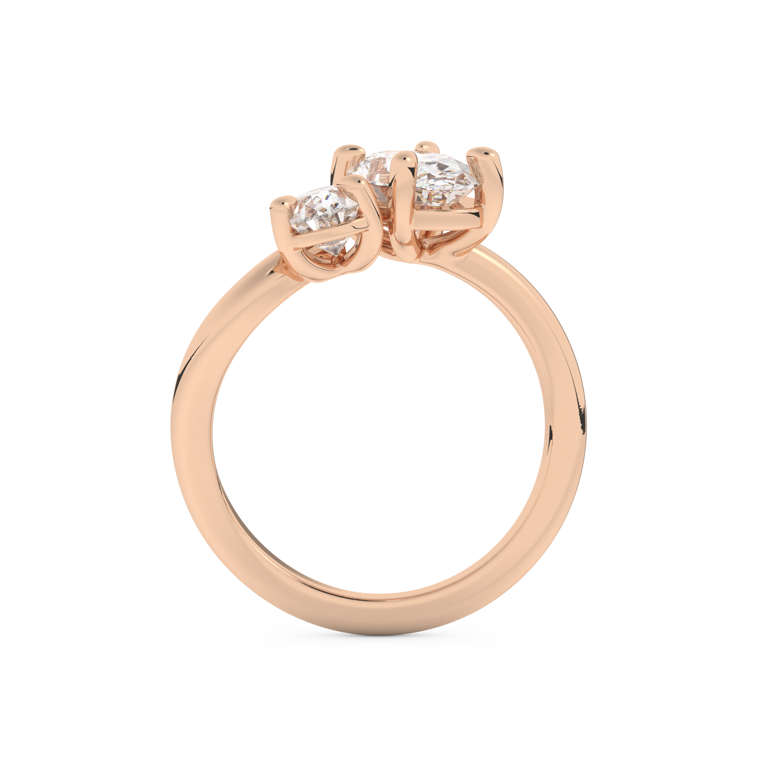 Oval Cut 2.61 Carat Moissanite Ring – Two Stones Setting in Gold
