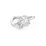 Oval Cut 2.61 Carat Moissanite Ring – Two Stones Setting in Gold