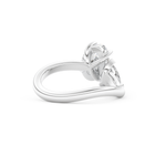 Oval Cut 2.61 Carat Moissanite Ring – Two Stones Setting in Gold