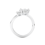 Oval Cut 2.61 Carat Moissanite Ring – Two Stones Setting in Gold