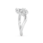 Oval Cut 2.61 Carat Moissanite Ring – Two Stones Setting in Gold