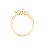 Radiant and Pear Cut 1.5 Carat Moissanite Ring – Two Stone Open Shank Setting in Gold 11