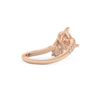 Radiant and Pear Cut 1.5 Carat Moissanite Ring – Two Stone Open Shank Setting in Gold 15