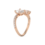 Radiant and Pear Cut 1.5 Carat Moissanite Ring – Two Stone Open Shank Setting in Gold 16
