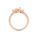 Radiant and Pear Cut 1.5 Carat Moissanite Ring – Two Stone Open Shank Setting in Gold 17