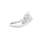 Radiant and Pear Cut 1.5 Carat Moissanite Ring – Two Stone Open Shank Setting in Gold 3