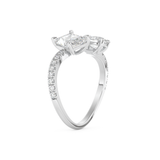 Radiant and Pear Cut 1.5 Carat Moissanite Ring – Two Stone Open Shank Setting in Gold 4