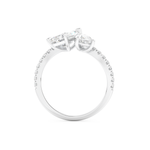 Radiant and Pear Cut 1.5 Carat Moissanite Ring – Two Stone Open Shank Setting in Gold 5