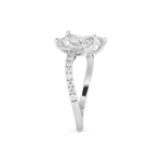 Radiant and Pear Cut 1.5 Carat Moissanite Ring – Two Stone Open Shank Setting in Gold 6