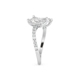 Radiant and Pear Cut 1.5 Carat Moissanite Ring – Two Stone Open Shank Setting in Gold 6