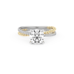 Round Cut 1.52 Carat Moissanite Ring – Pave & Split Shank Setting in Gold