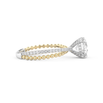 Round Cut 1.52 Carat Moissanite Ring – Pave & Split Shank Setting in Gold