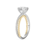 Round Cut 1.52 Carat Moissanite Ring – Pave & Split Shank Setting in Gold