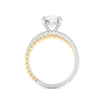 Round Cut 1.52 Carat Moissanite Ring – Pave & Split Shank Setting in Gold