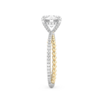 Round Cut 1.52 Carat Moissanite Ring – Pave & Split Shank Setting in Gold