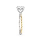 Round Cut 1.52 Carat Moissanite Ring – Pave & Split Shank Setting in Gold