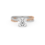 Round Cut 1.52 Carat Moissanite Ring – Pave & Split Shank Setting in Gold