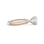 Round Cut 1.52 Carat Moissanite Ring – Pave & Split Shank Setting in Gold