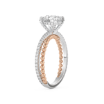Round Cut 1.52 Carat Moissanite Ring – Pave & Split Shank Setting in Gold