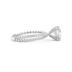 Round Cut 1.52 Carat Moissanite Ring – Pave & Split Shank Setting in Gold