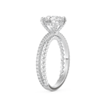 Round Cut 1.52 Carat Moissanite Ring – Pave & Split Shank Setting in Gold