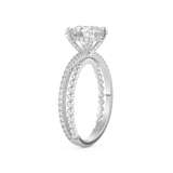 Round Cut 1.52 Carat Moissanite Ring – Pave & Split Shank Setting in Gold