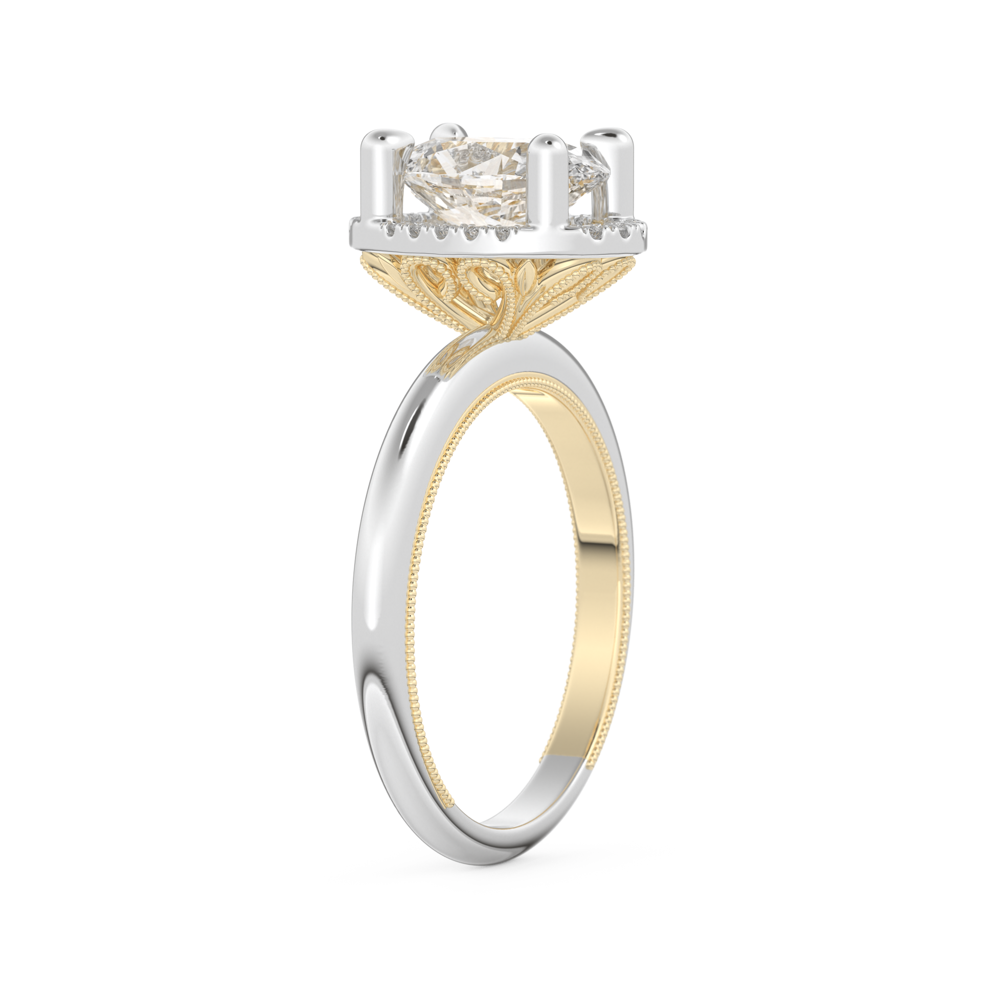 Oval Cut 1.5 Carat Moissanite Ring – Halo Setting in Gold