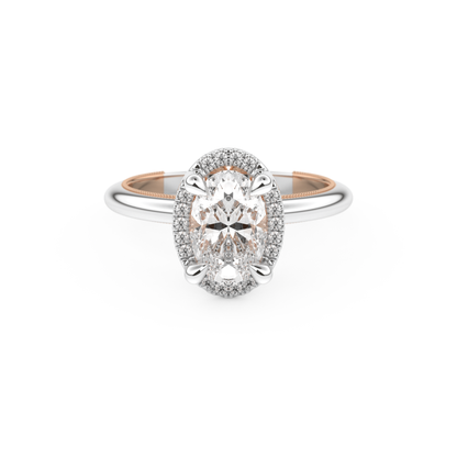 Oval Cut 1.5 Carat Moissanite Ring – Halo Setting in Gold