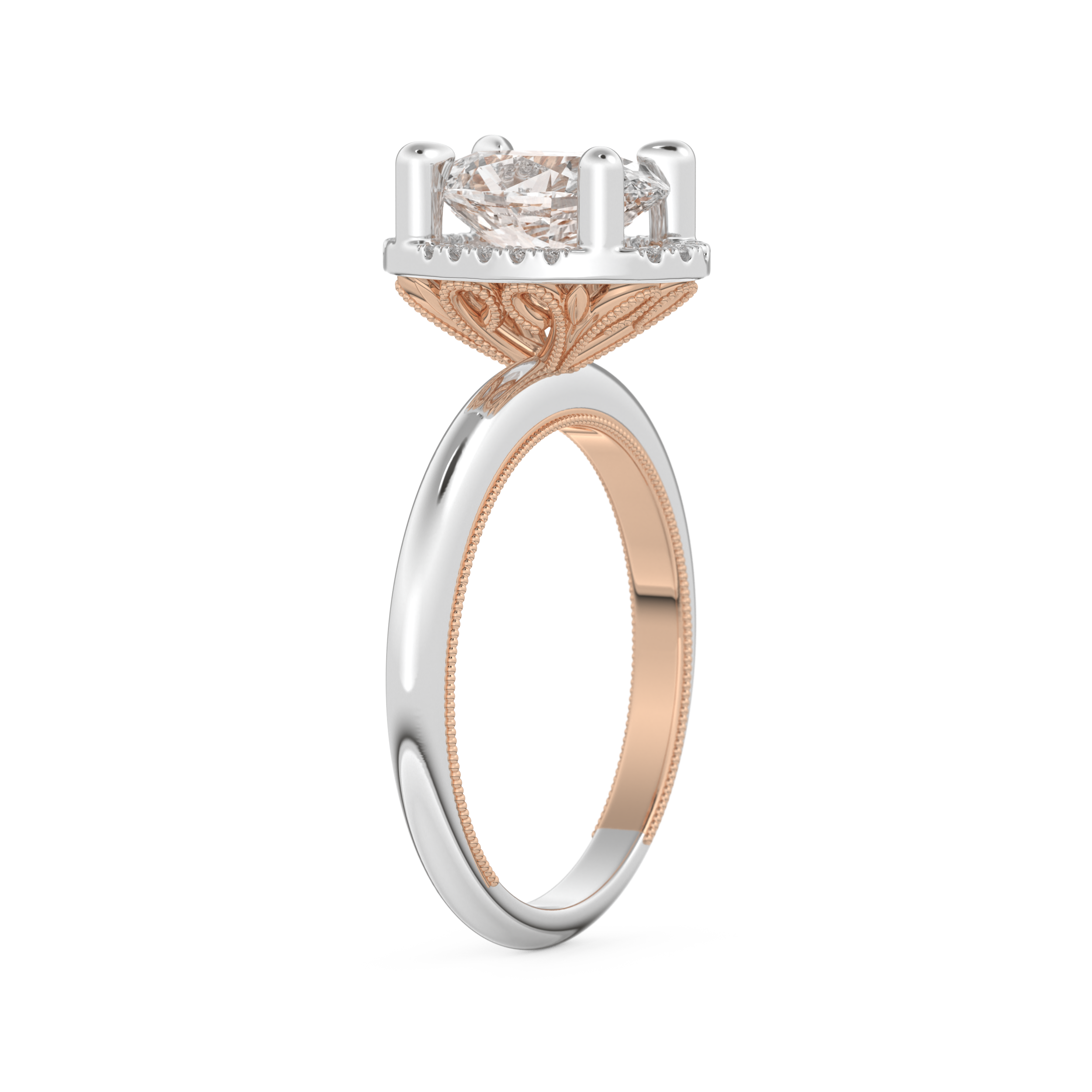 Oval Cut 1.5 Carat Moissanite Ring – Halo Setting in Gold
