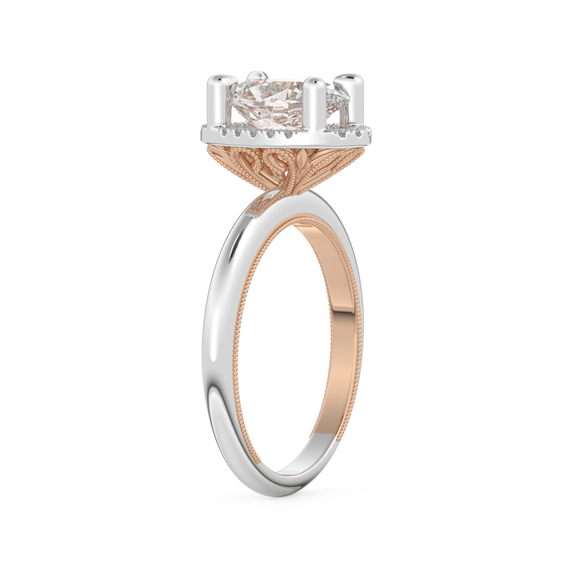 Oval Cut 1.5 Carat Moissanite Ring – Halo Setting in Gold