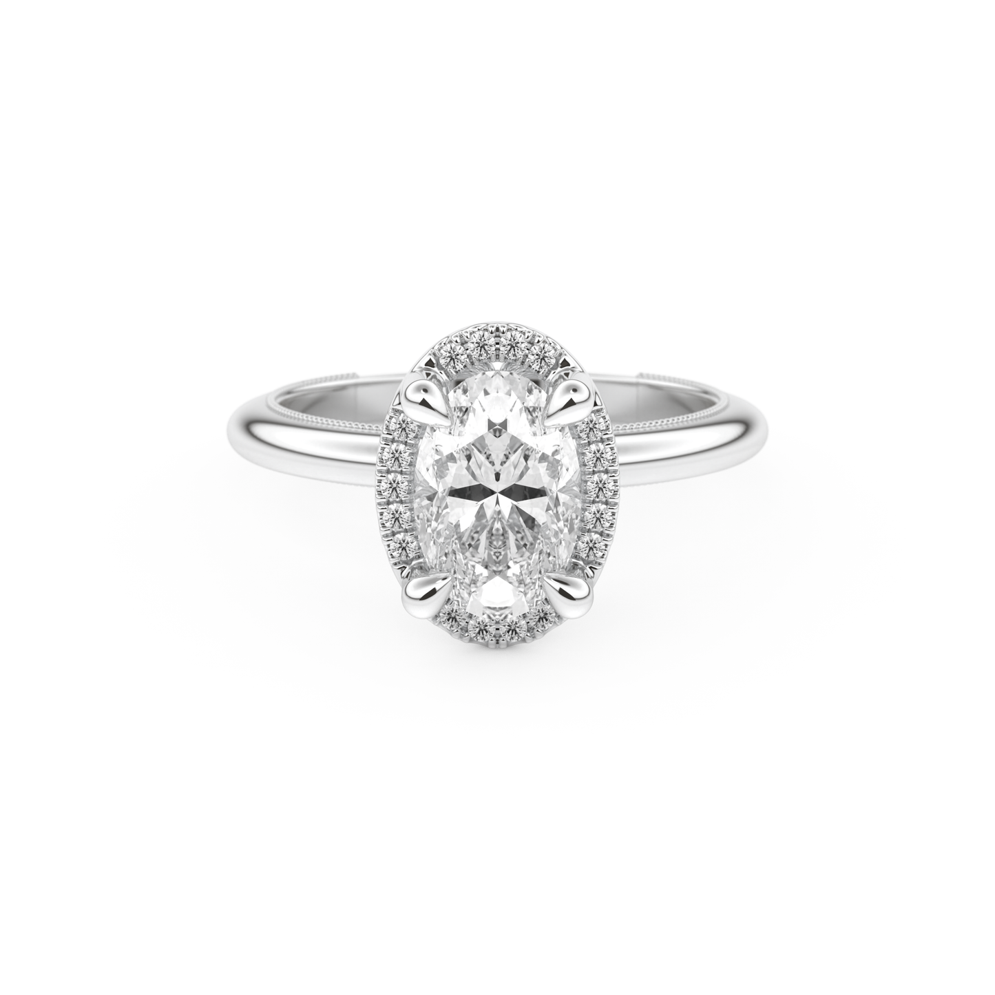 Oval Cut 1.5 Carat Moissanite Ring – Halo Setting in Gold