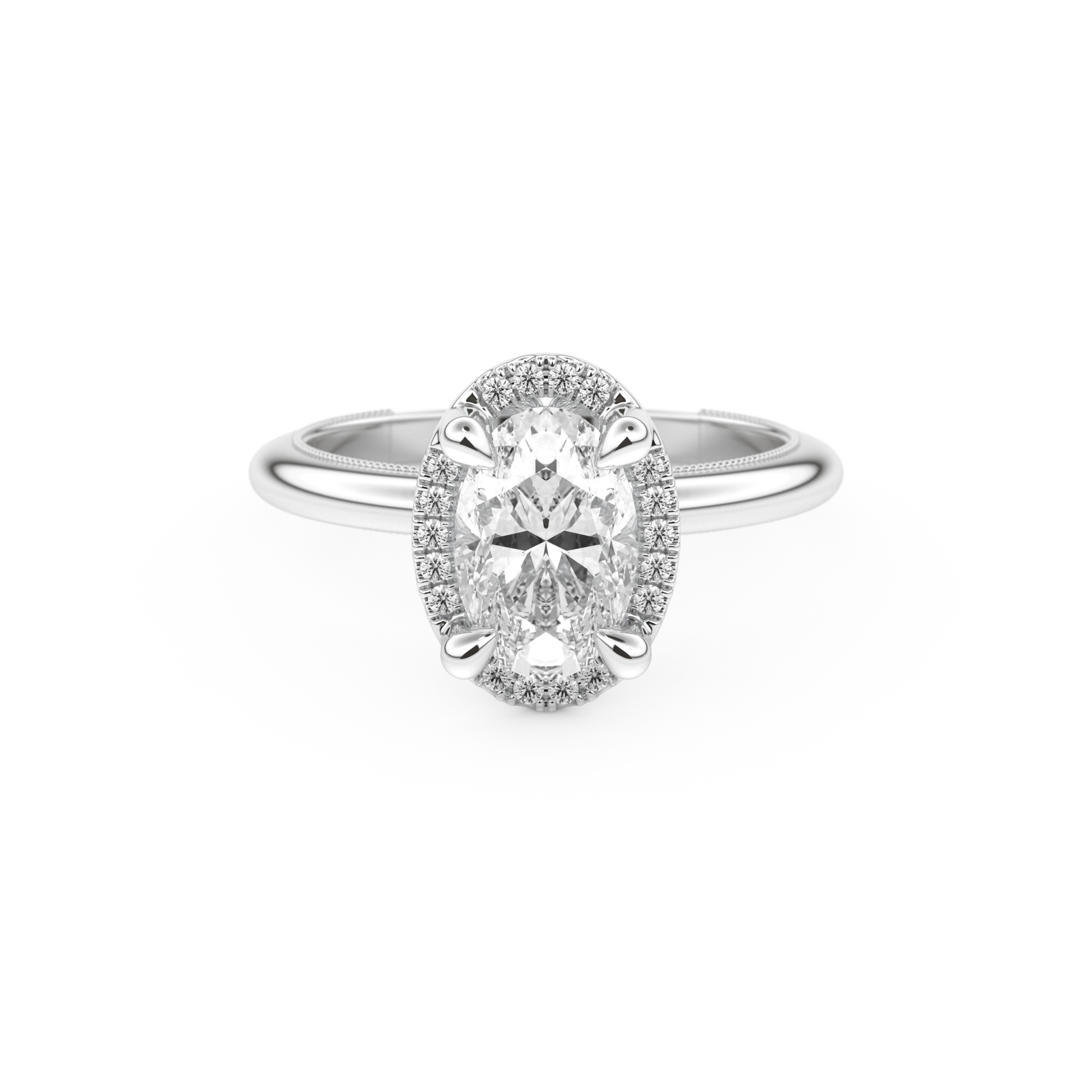 Oval Cut 1.5 Carat Moissanite Ring – Halo Setting in Gold