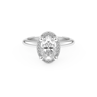 Oval Cut 1.5 Carat Moissanite Ring – Halo Setting in Gold
