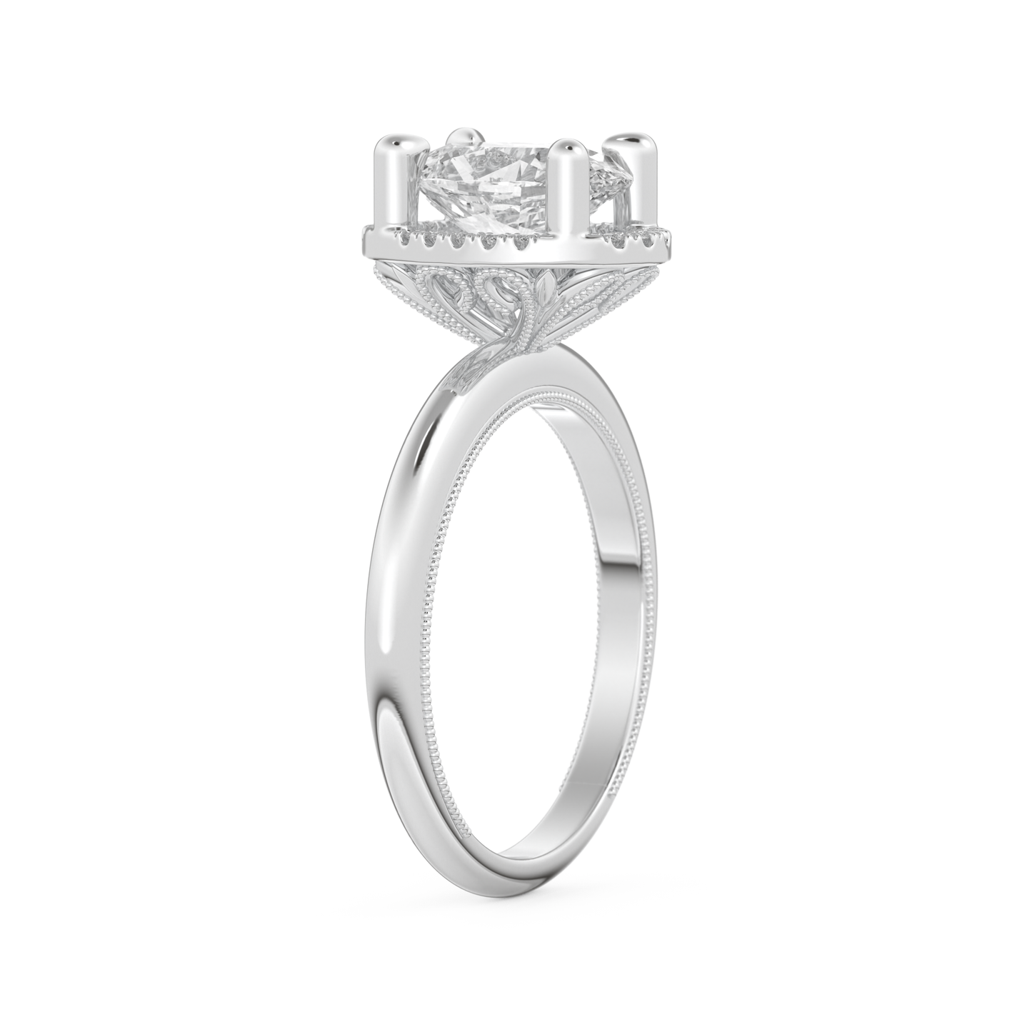 Oval Cut 1.5 Carat Moissanite Ring – Halo Setting in Gold