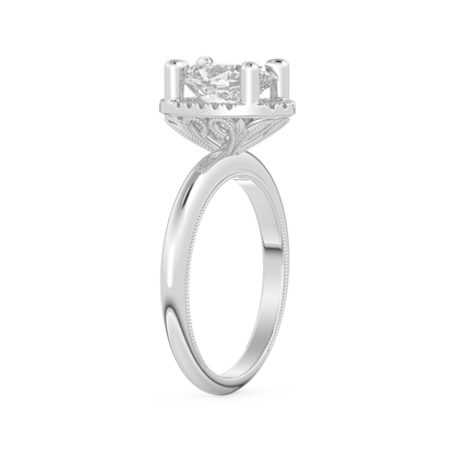 Oval Cut 1.5 Carat Moissanite Ring – Halo Setting in Gold
